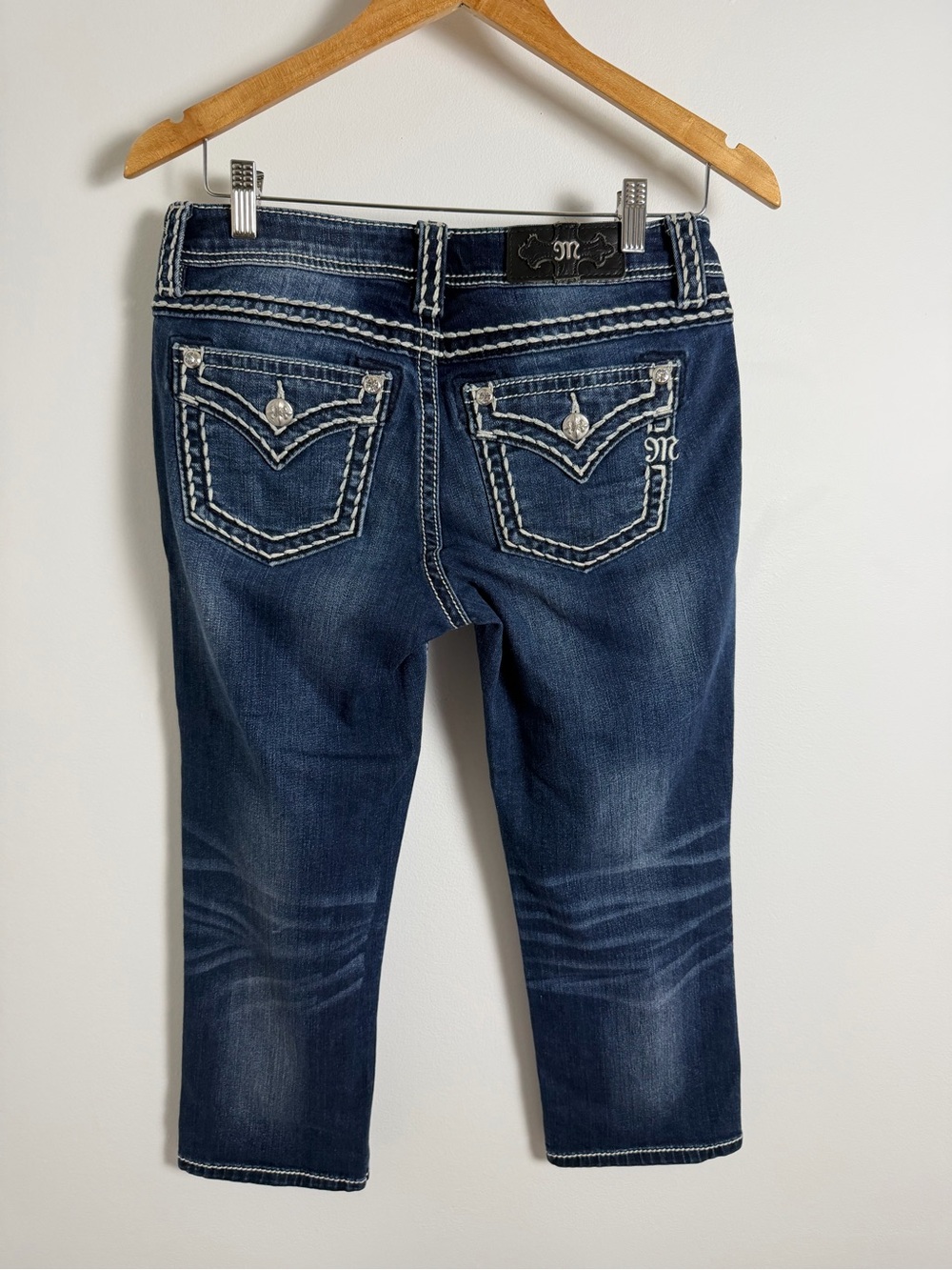 miss me stitched flap pocket capri jeans y2k western